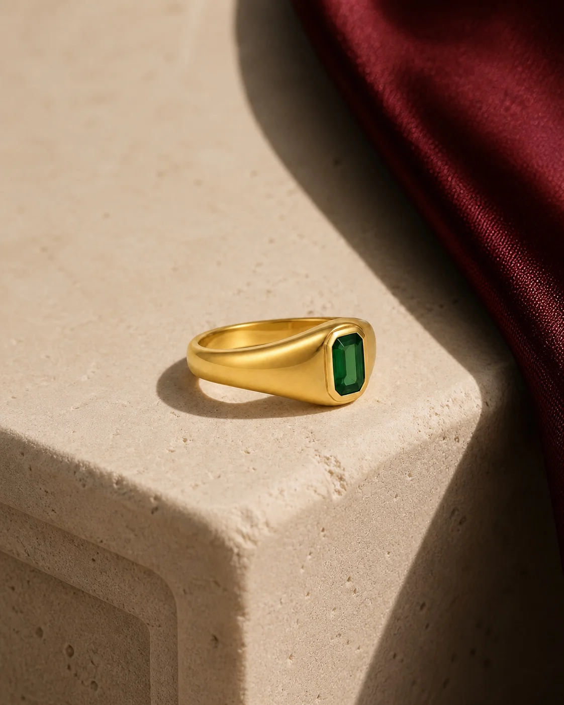 Celeste Emerald Signet Ring from the Maison Burford collection
