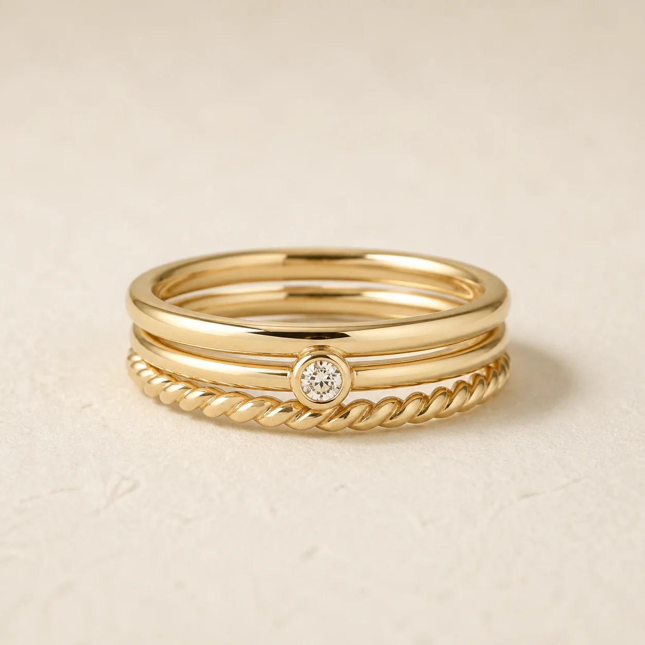 Layered Stacking Rings from the Maison Burford collection