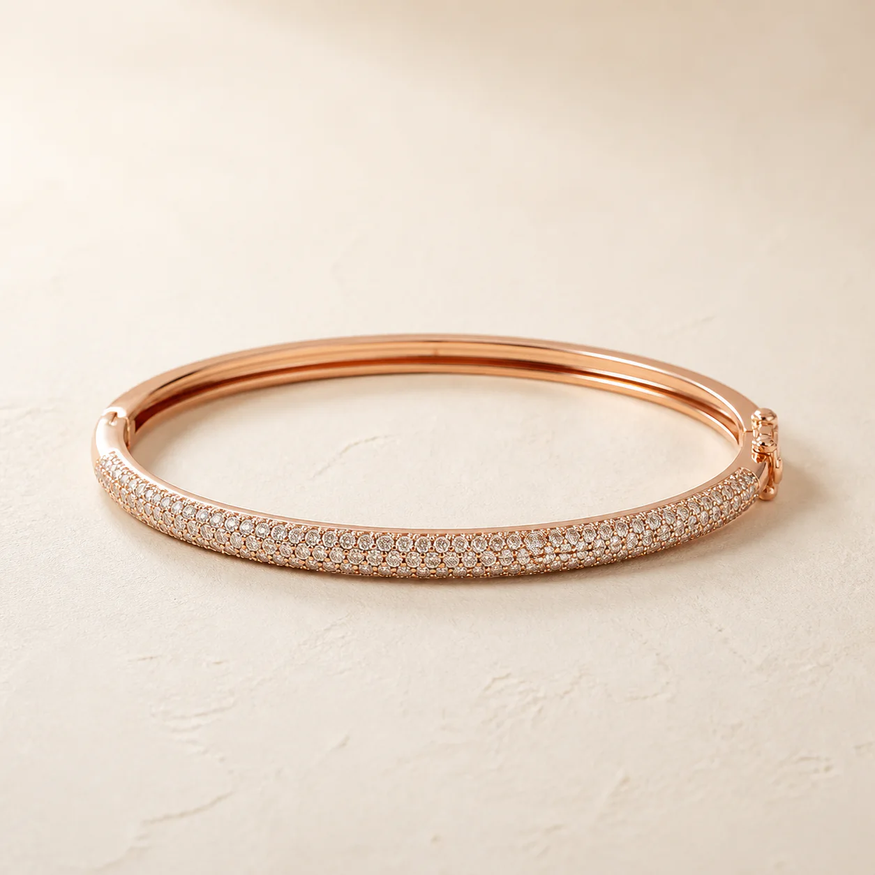 Rose Gold Pave Bangle from the Maison Burford collection