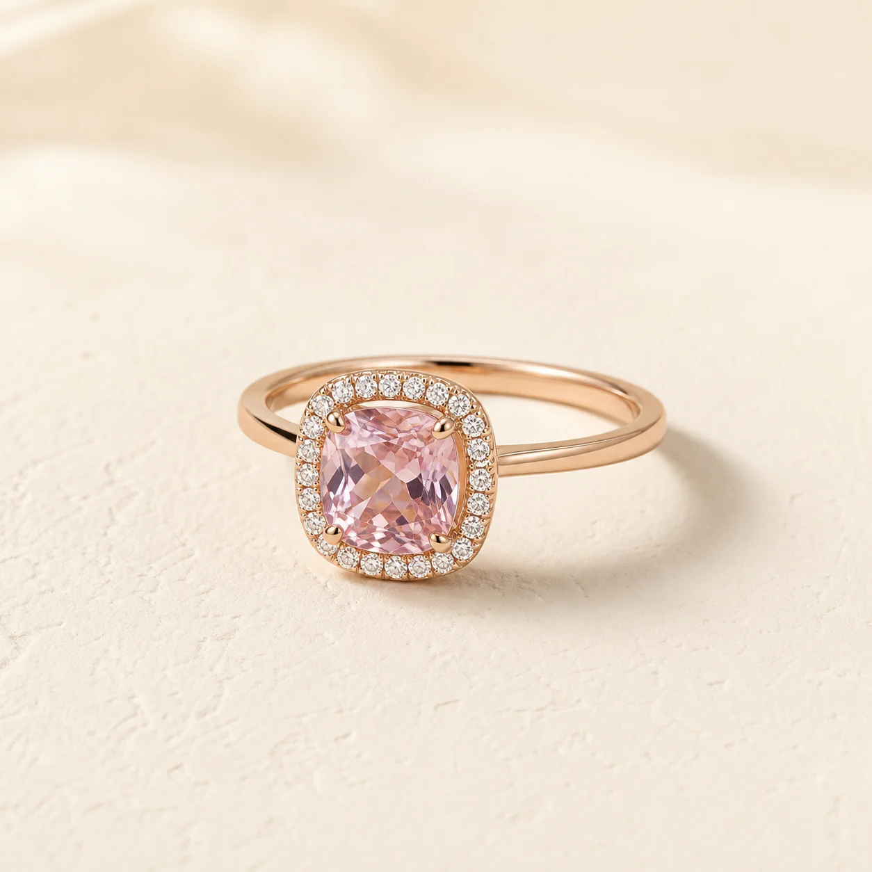 Rose Sapphire Halo Ring from the Maison Burford collection